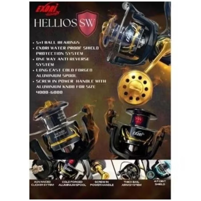 REEL SPINNING EXORI HELIOS SW 1000 2000 3000 4000 5000 6000 REEL PANCING REEL SPINNING CASTING EXORI