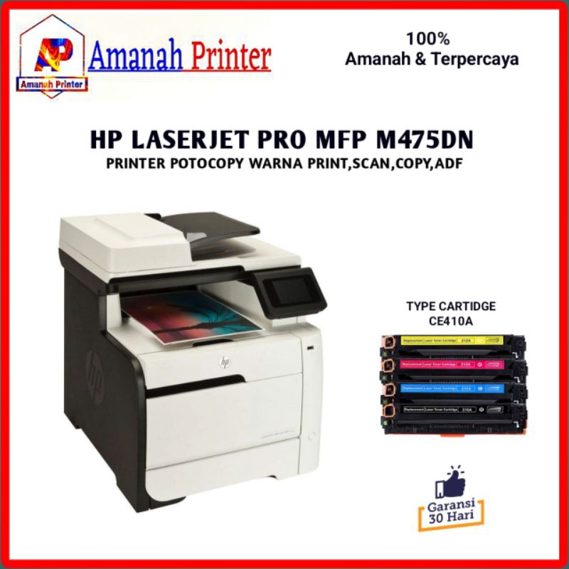 Printer HP Color Laserjet Pro 400 Mfp M475dn Duplex Print Scan Copy