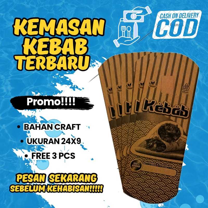 Kemasan craft kebab  Kemasan kebab kertas kraft  Kertas pembungkus kebab  Packaging kebab  Kemasan f
