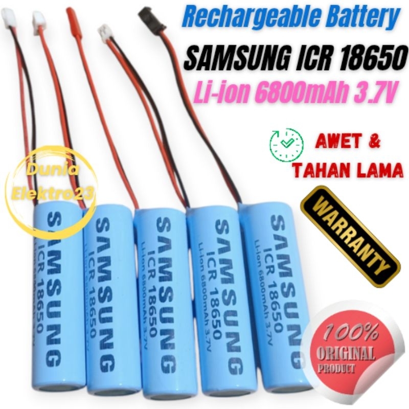 Battery SAMSUNG ICR 18650 Li-ion (Lithium-ion 6800mAh 3.7Volt Baterai Serbaguna Untuk Speaker blueto