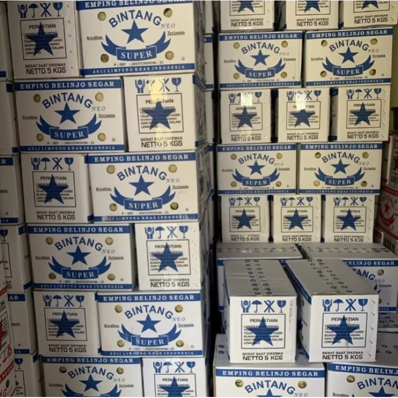 

Emping Melinjo Belinjo Segar Limpung Bintang Super Biru 1 Bal Dus Karton 5 kg