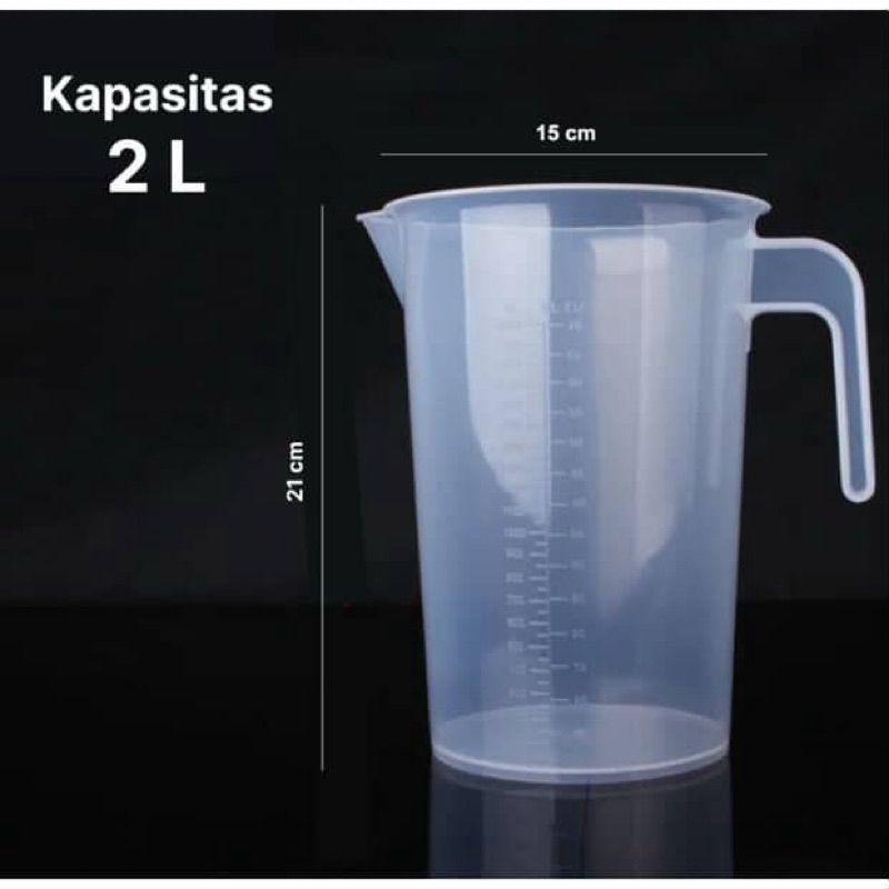 Gelas Ukur Takar Takaran Plastik / Measuring Jug Cup 7fl.oz 2L 2000ml / 1L 1000ml