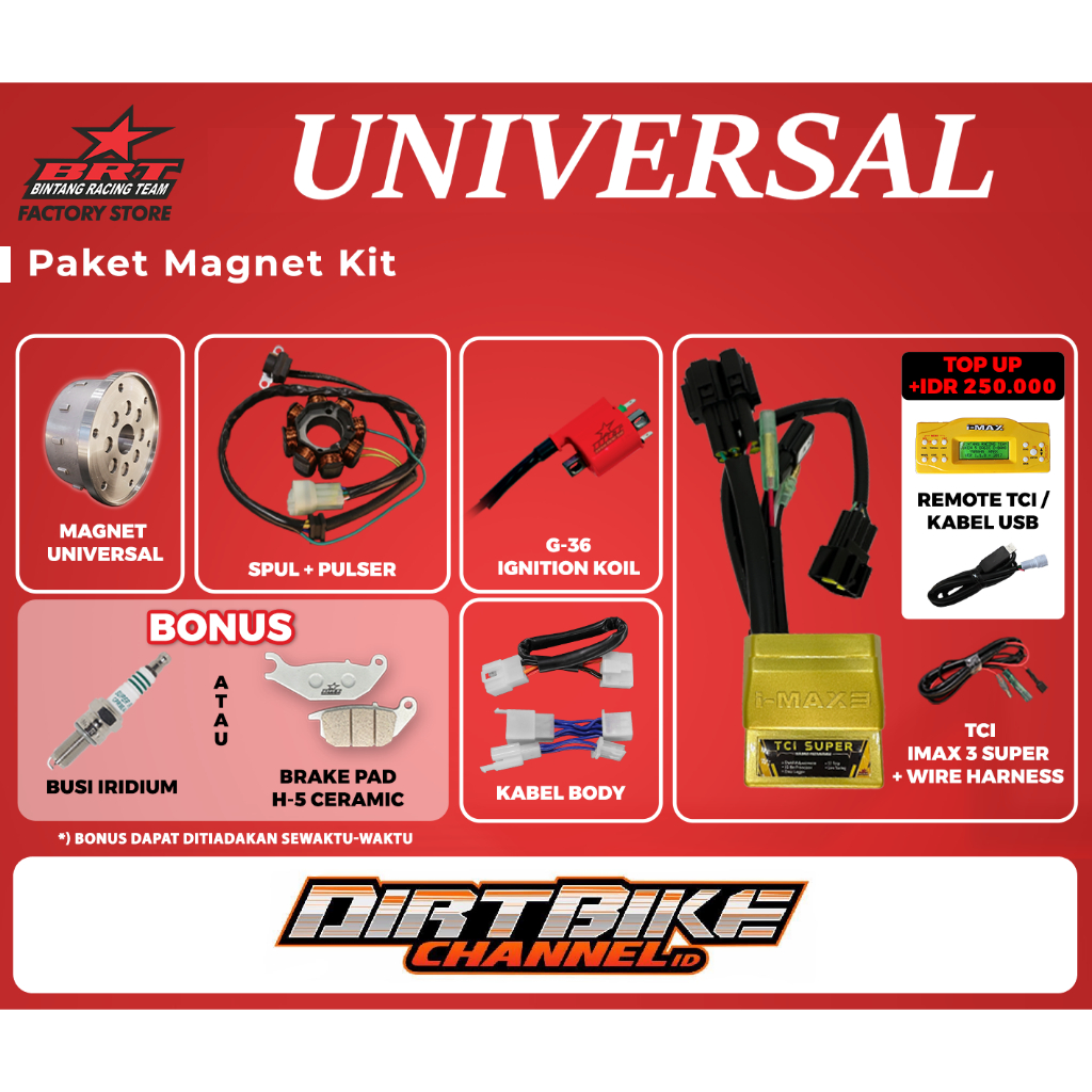 PAKET Pengapian BRT MAGNET MAGNIT KIT SPUL TCI CDI RACING BRT UNIVERSAL Semua Motor KLX YZ DTRACKER 