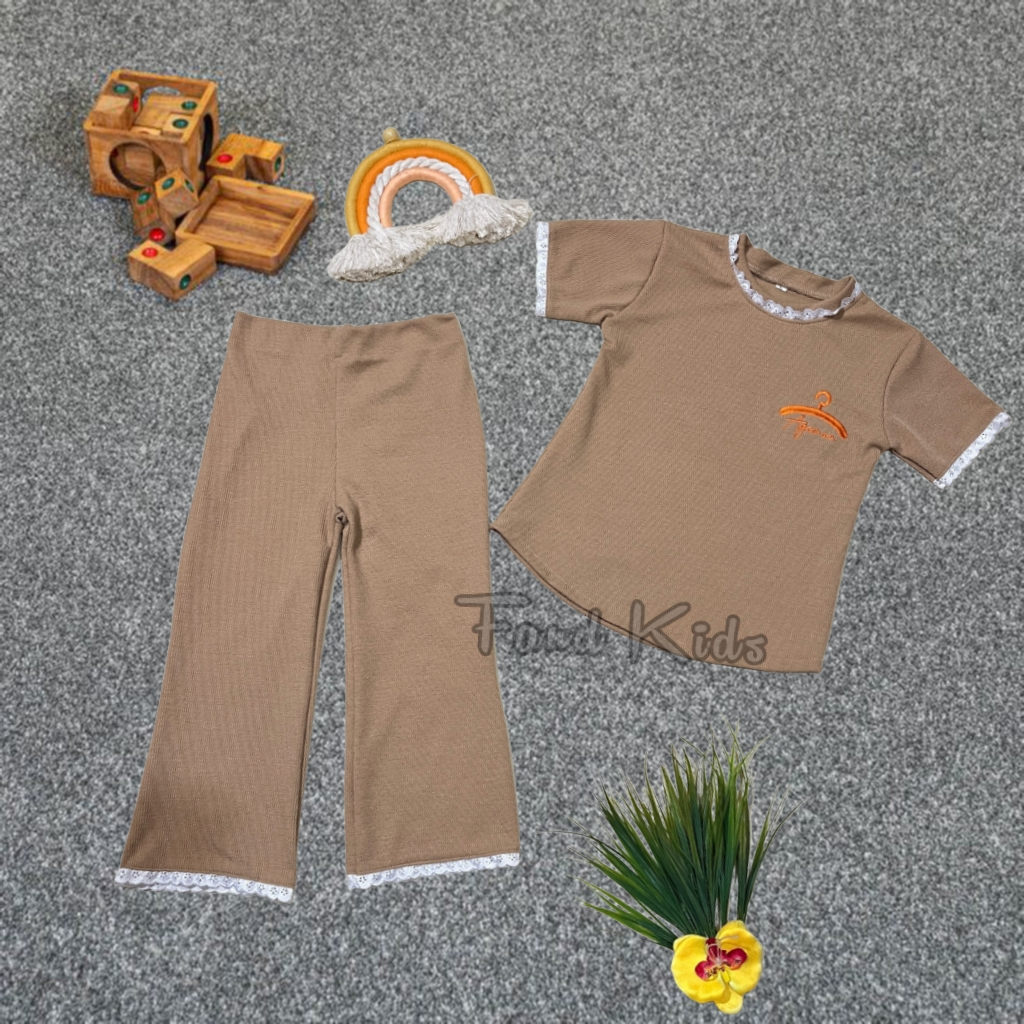 Setelan Anak Perempuan Model Rajut Snowy Knit Premium, One Set Anak Usia 1-11Tahun fand_kids