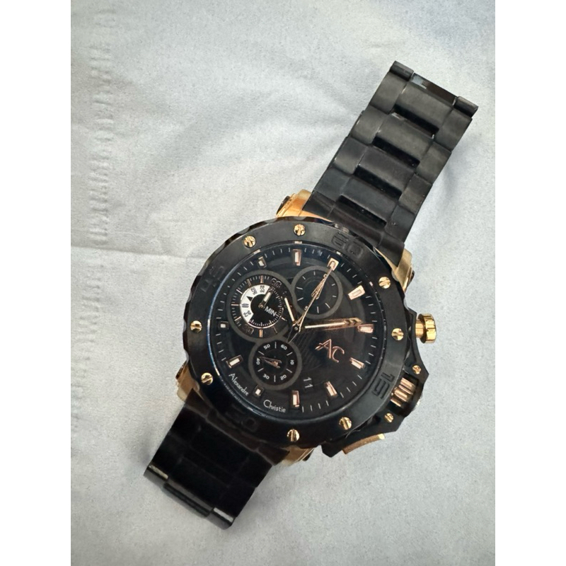 jam tangan pria alexandre christie 9205 original 100% second like new