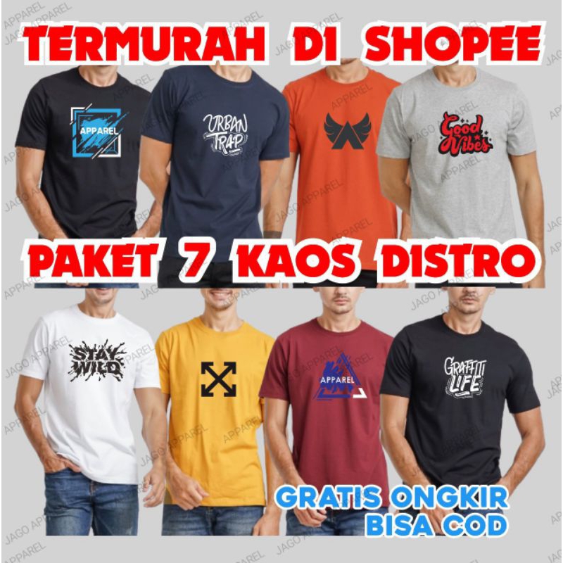 Kaos Distro 100 Ribu Dapat 7 | Kaos Distro Pria dan Wanita | Kaos Distro 100ribu Dapat 7
