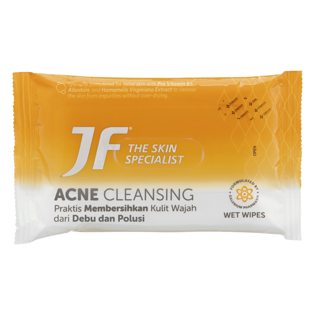 JF Acne Cleansing Wet Wipes Tisu Basah untuk Membersihkan Kulit Wajah Berminyak dan Berjerawat