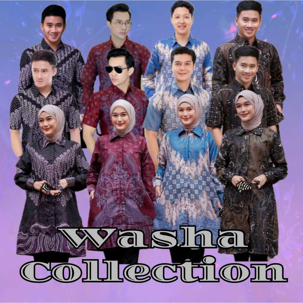 Baju Couple Pasangan Mapa Suami Istri Batik Pekalongan Lengan Panjang Kemeja Pendek Batik Tunik Terl