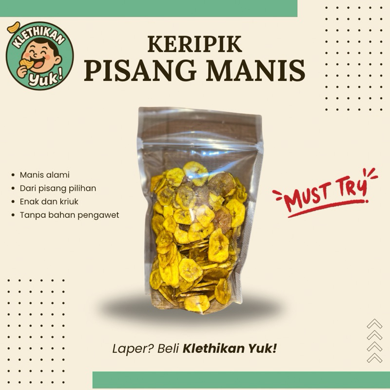 

Keripik Pisang Manis 250gr – Snack Kriuk & Alami, Tanpa Pengawet!