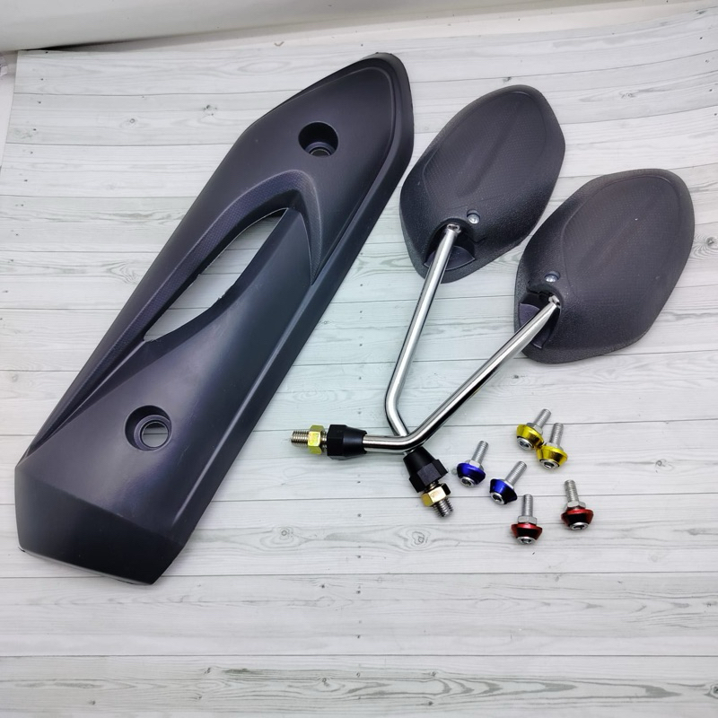 Tutup tameng knalpot beat karbu 2008-2012+ spion beat chkrome tangkai panjang original sudah ada bau