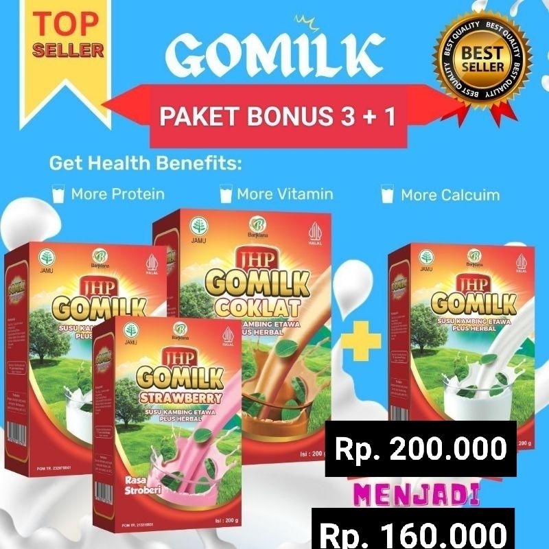 

PAKET BONUS 3+1 GOMILK SUSU ETAWA HERBAL
