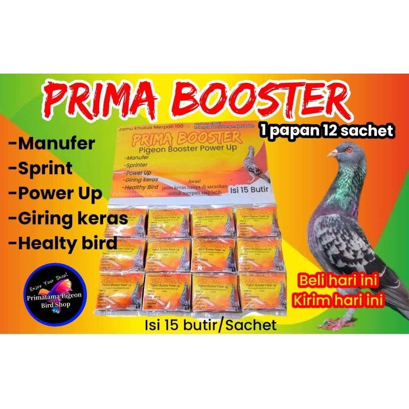 Jamu Giring Merpati Prima Bòsster 1 papan 12 sachet Jamu Giring Obat Giring Vitamin Doping Merpati K