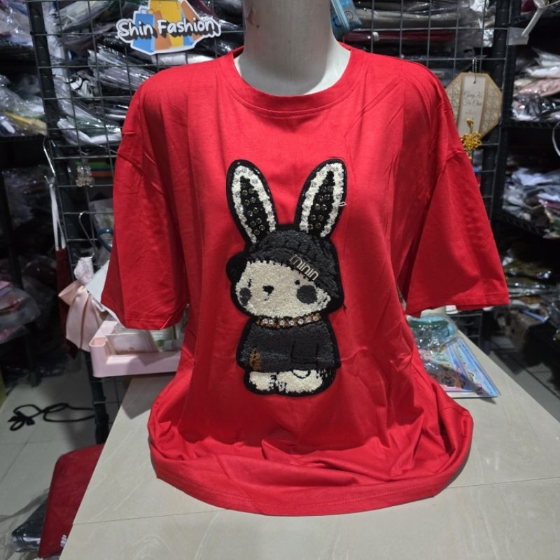 Kaos Lengan Pendek Import Jumbo XXXL Tiramisu Aplikasi Bordir