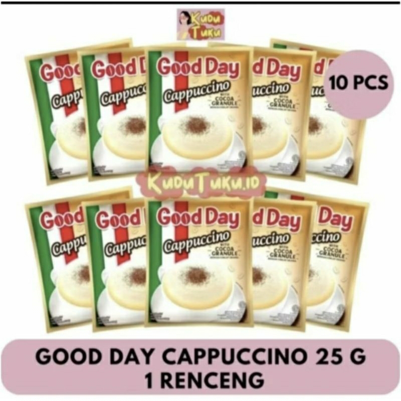 

Good Day Cappucino 1 Renteng isi 10 pcs 25 gram