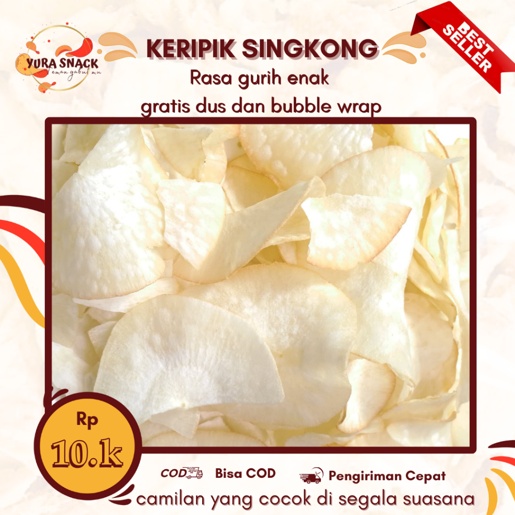 

Keripik Singkong Goreng Super Renyah Gurih Asin - Snack kiloan Kemasan ,500gr dan 250gr