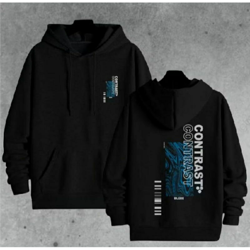 Sweater hoodie pria wanita distro gambar depan belakang
