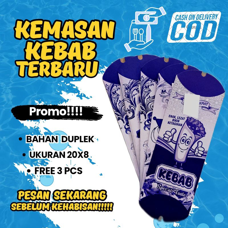 bungkus kebab duplek mini ukuran 20x8cm,kemasan kebab mini,bungkus kebab 100 pcs,bungkus kebab murah