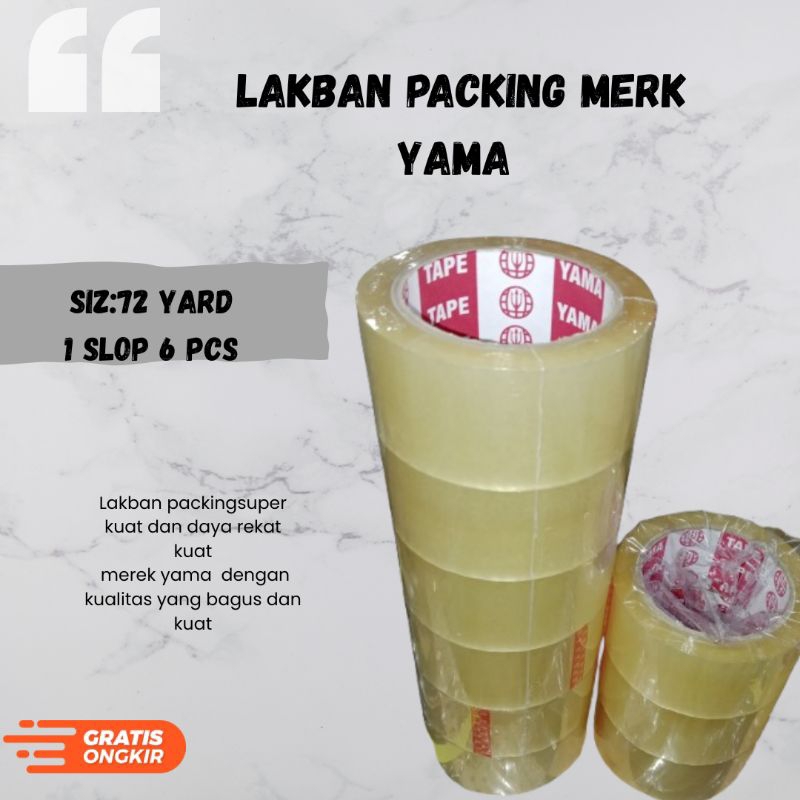 

PROMO!!!!!!!LAKBAN PACKING MERK YAMA - UKURAN 2 INCH 100 YD - KUALITAS MANTAP