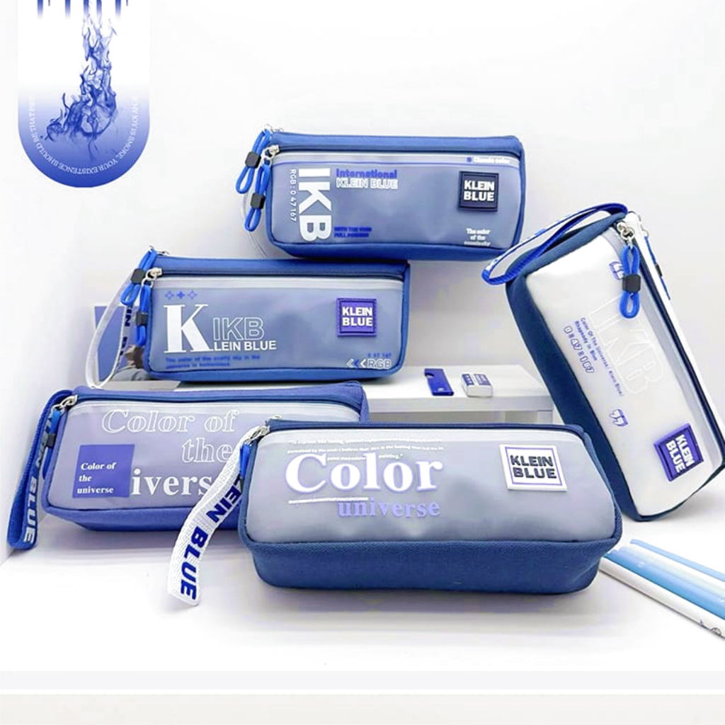 

Kotak Pensil Double Resleting Lucu Biru Kapasitas Besar Tempat Pensil Semi Transparan Bahan Kanvas