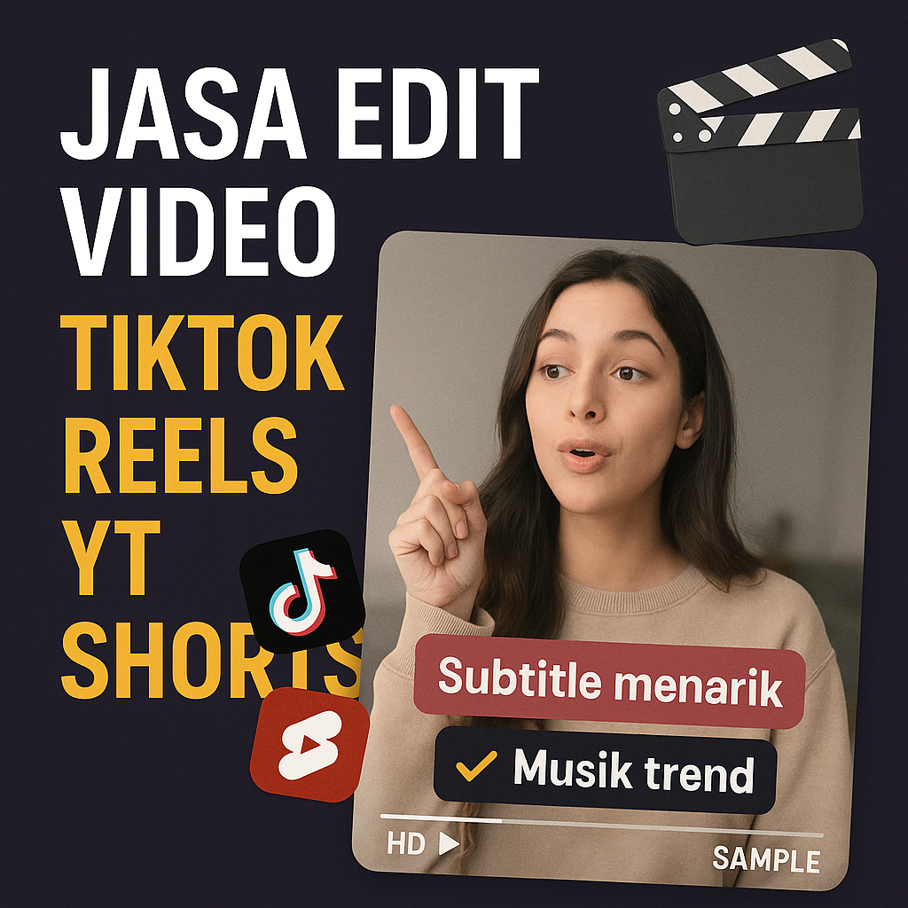 Jasa Edit Video TikTok | Reels | YT Shorts Estetik & Siap Upload - Subtitle & Musik Trend