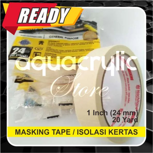 

AQUACRYLIC | Masking Tape | Lakban Kertas | 1 inch | 24mm 20 Yard