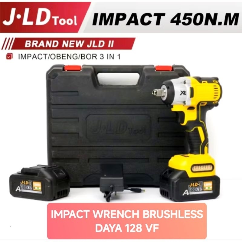 Mesin Impact Wrench 2 Batre Original JLD 128Vf