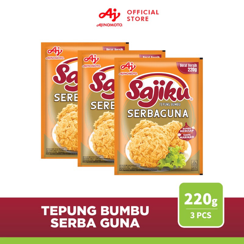 

AJINOMOTO - Sajiku Tepung Bumbu Serba Guna Sachet 220gr X 3pcs