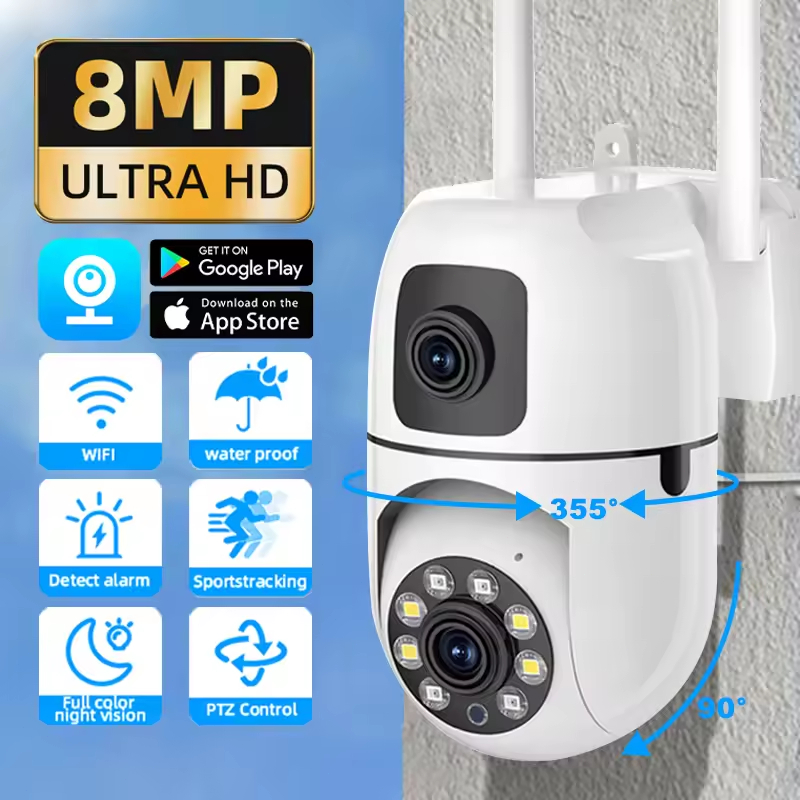 CCTV Cam720 Camera AI 360 Panoramic CCTV Outdoor CCTV  Full HD IP  Dual Kamera 1080P Waterproof IP67