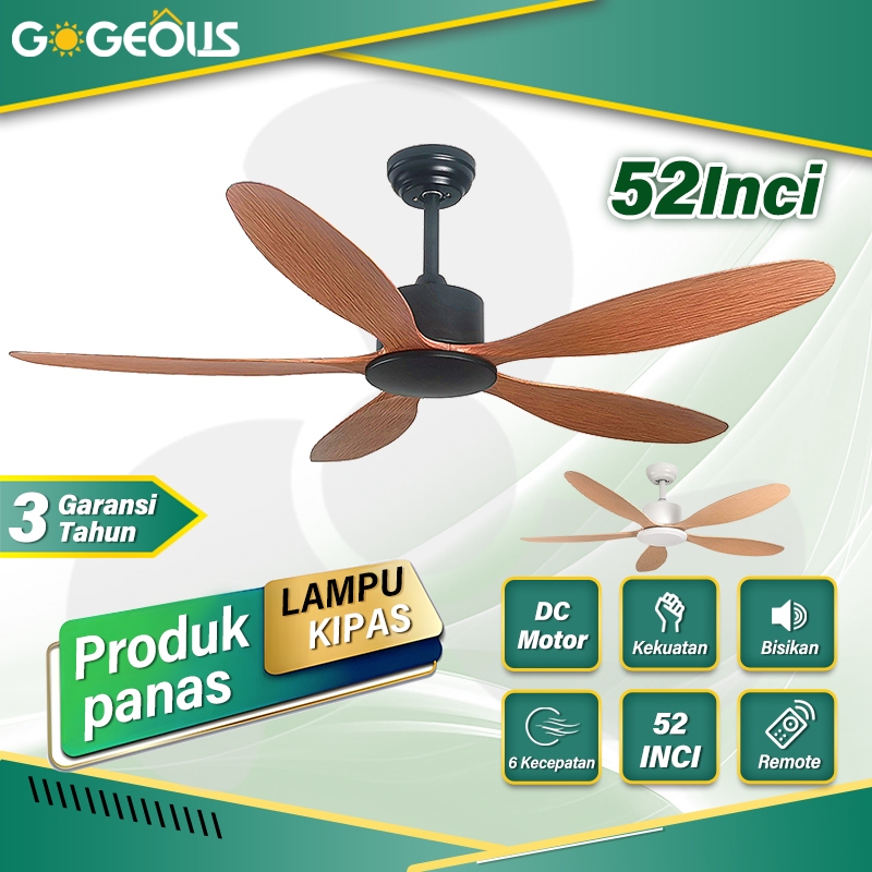 【COD】Kipas Angin Gantung Plafon 42/52 Inci Remote Kipas Angin Ruang Tamu Kipas Baling Baling Gantung