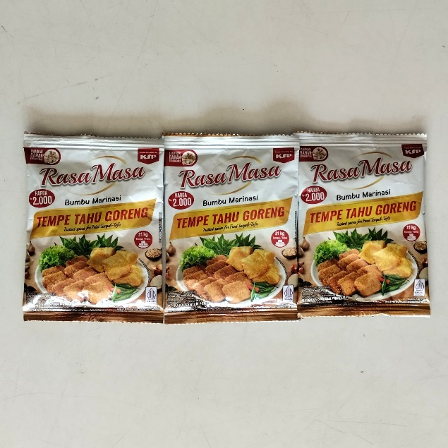 

Rasa Masa Bumbu Marinasi Instan Untuk Tempe/Tahu Goreng Berat Bersih 20gr Bumbu Instan