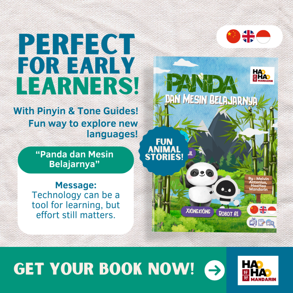 Buku Cerita Anak Digital Belajar Mandarin – Panda dan Mesin Belajarnya | Dongeng Edukatif Interaktif