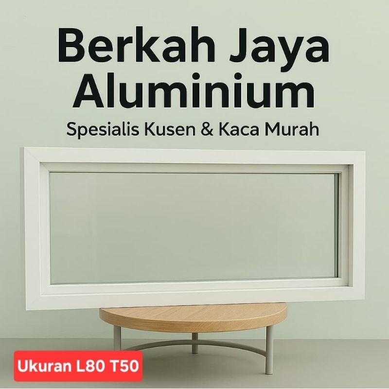 Jendela alumunium 4inci kaca mati/boven ukuran 50x80