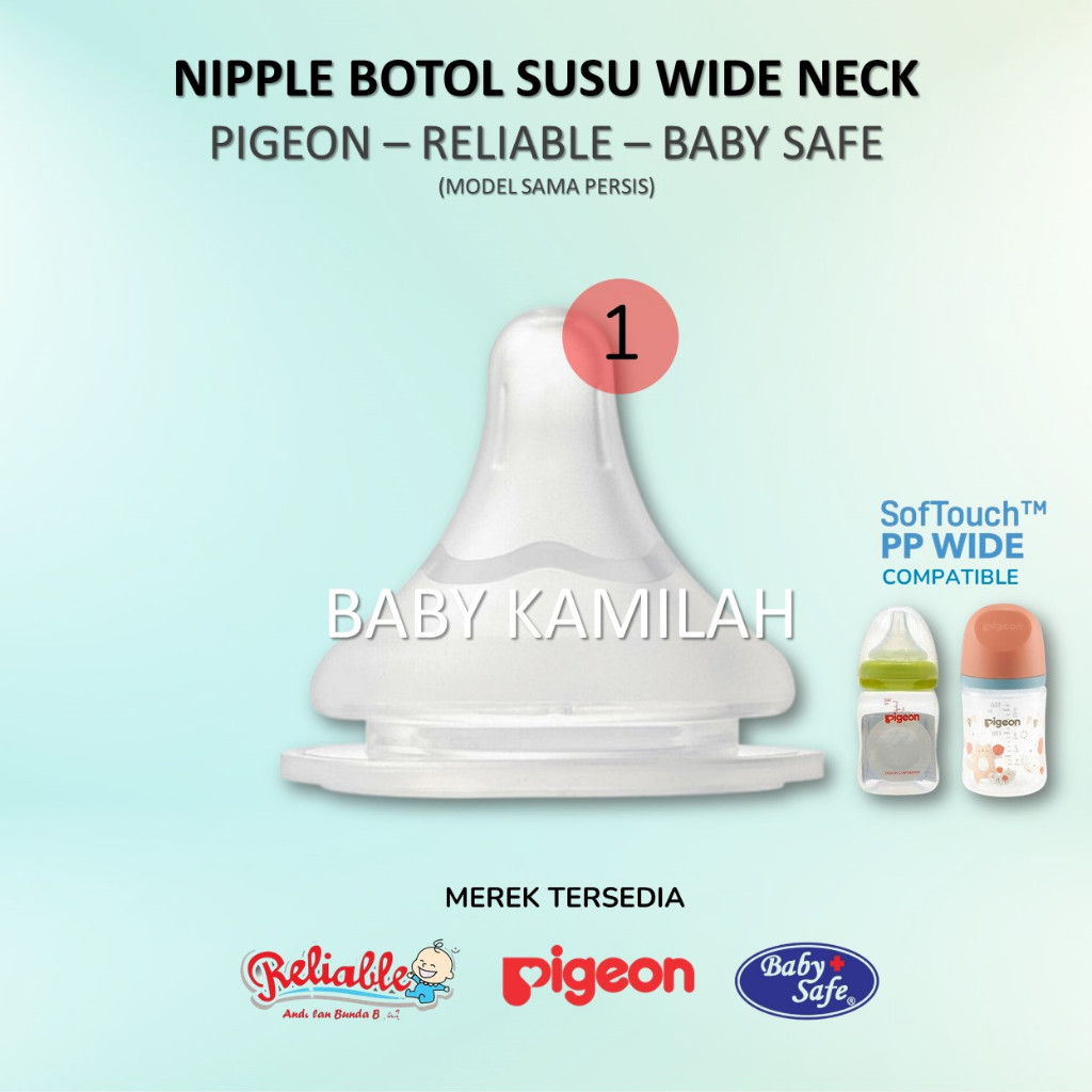 Karet Dot PIGEON Wide Neck Softouch Generasi 3 untuk Botol Susu Pigeon Wide Neck 160ml 240ml