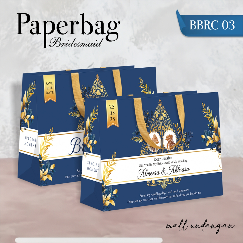

PAPER BAG BRIDESMAID FULL COLOUR - PAPER BAG CUSTOM TULISAN - TAS PAPERBAG BRIDESMAID BAHAN BRIEF CARD [BBRC]