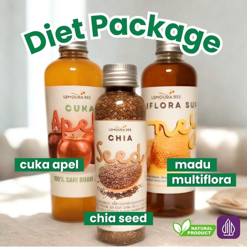 

PAKET DIET/PAKET DETOKS/MADU MURNI MULTIFLORA/CHIA SEED/CUKA APEL WITH MOTHER