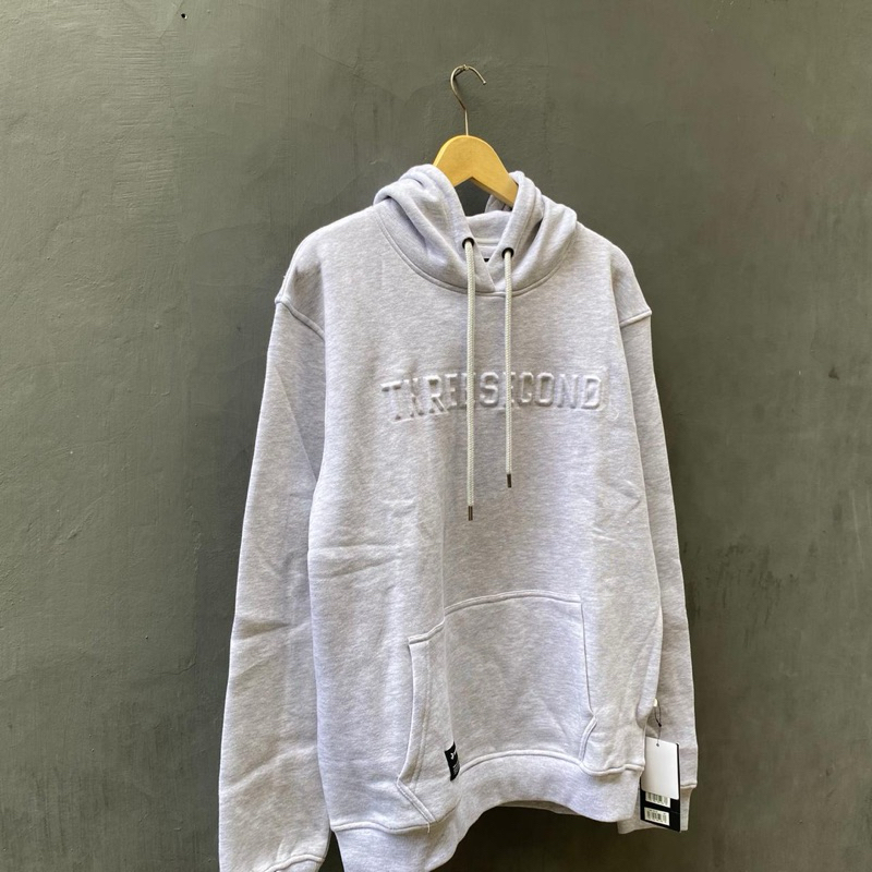 HOODIE SWEATER 3SECOND EMBOSSED WARNA ABU, HIJAU, MAROON