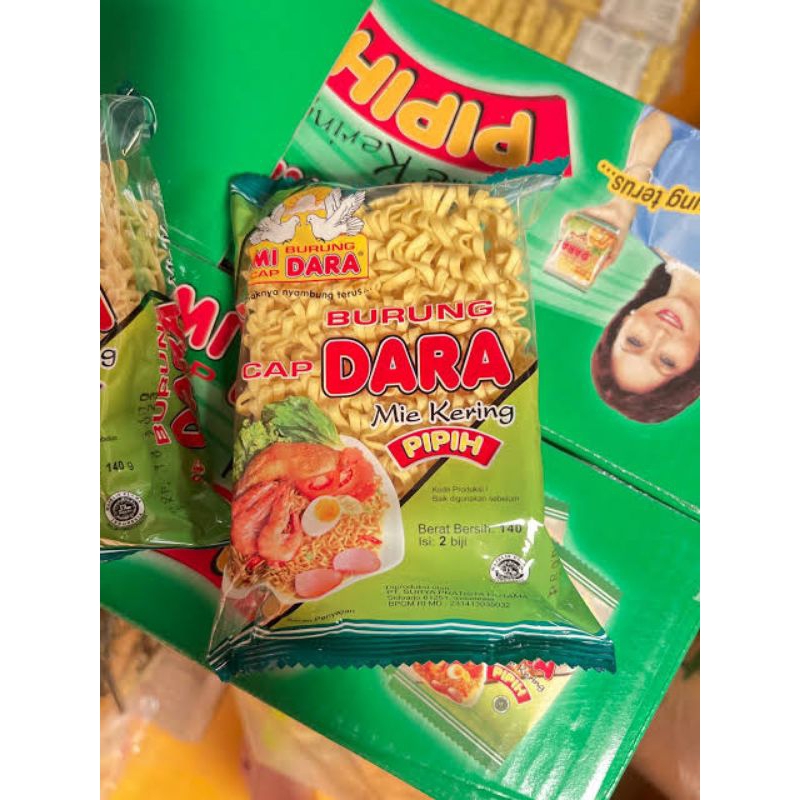 

Mie Burung Dara Cap Pipih mi dara 140g mie telur