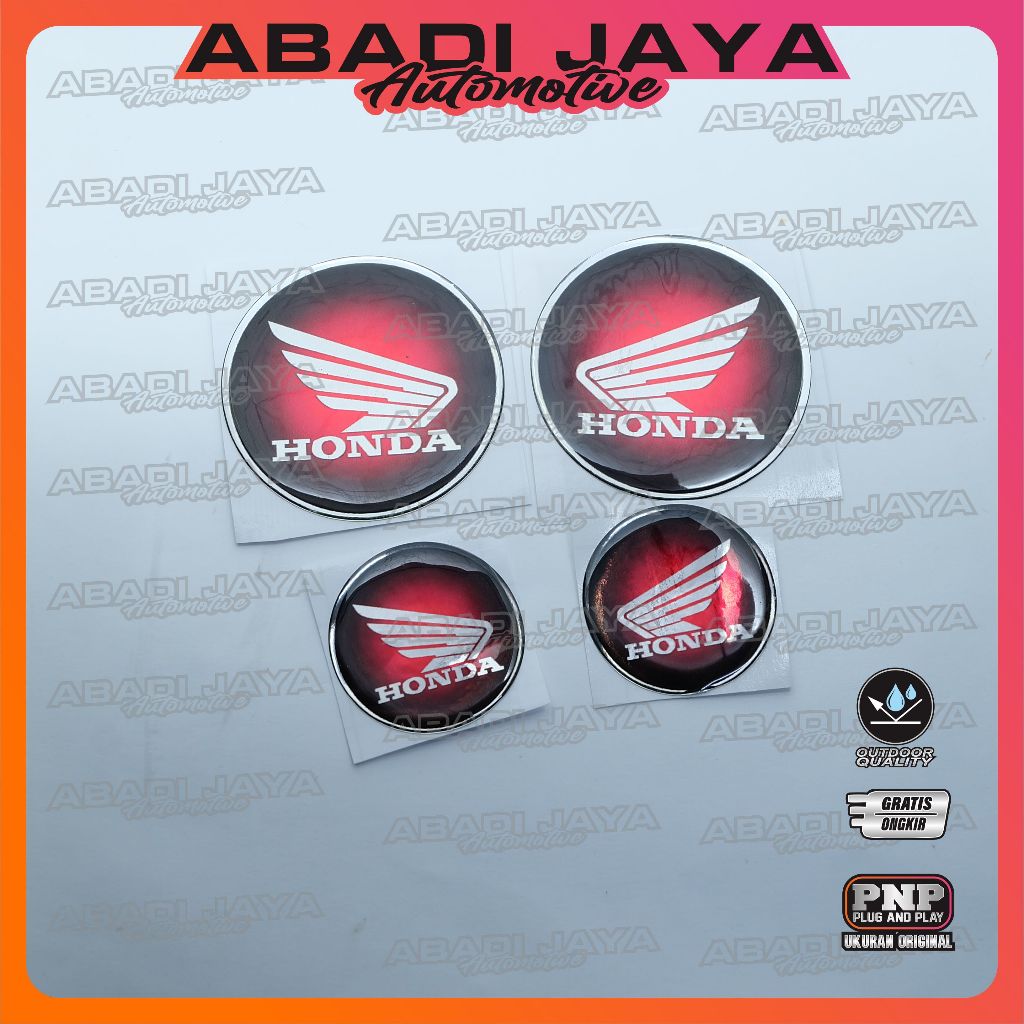 Emblem Sayap Honda / Emblem Honda Red Wings / Emblem Timbul Honda / Logo Sayap Honda