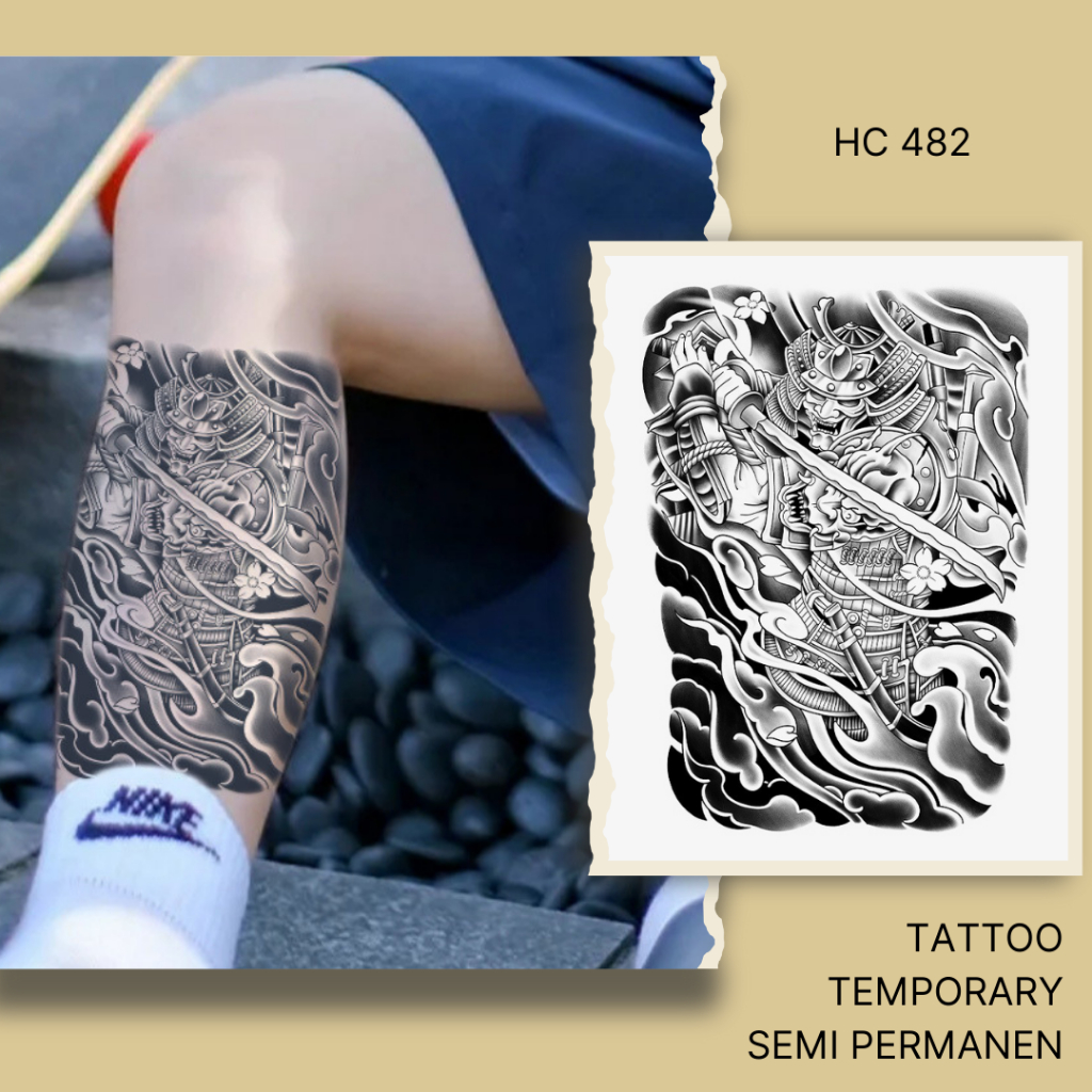 PREMIUM Fruit ink tato semi permanen tahan lama motif samurai keren tatto temporary awet waterproof