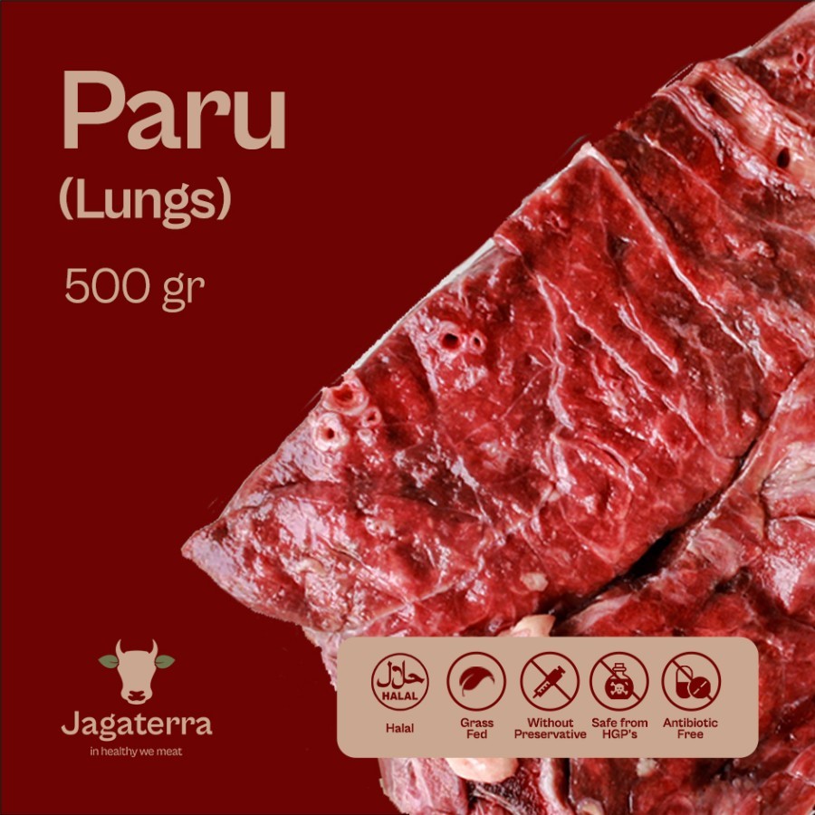 

Premium Grass-Fed & Free Range Beef Lungs (Paru Sapi) 500g