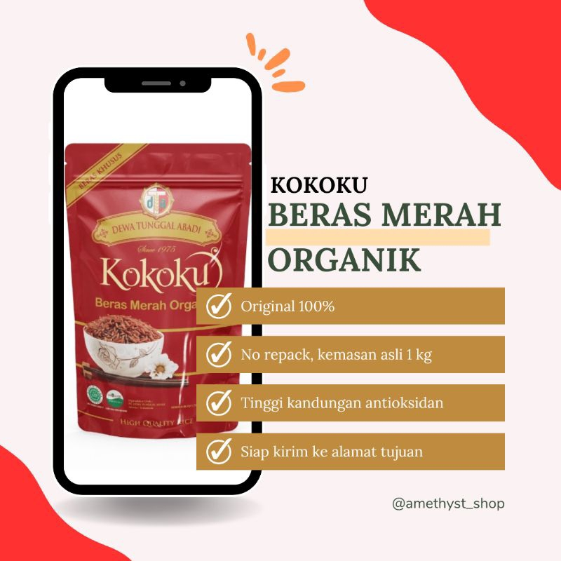 

[KOKOKU] Beras Merah Organik 1 kg Exp Februari 2027