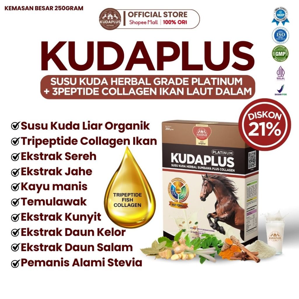 

Susu Kuda Lombok Kudaplus Tripeptida Collagen Ikan Original dari Sumbawa Untuk Keluhan Sesak Nafas Akut dan Nyeri Sendi Berat