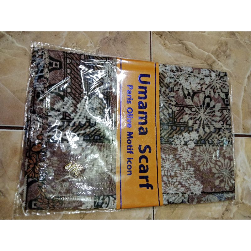 jilbab umama bermotif kain katun premium