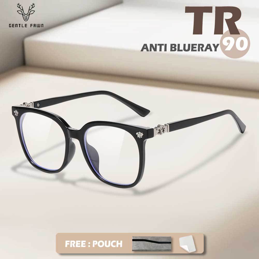 Gentle Fawn Kacamata Antiradiasi Blueray Sinar Biru Bentuk Kotak Bahan TR90 Kuat Kokoh Bisa Minus Ph