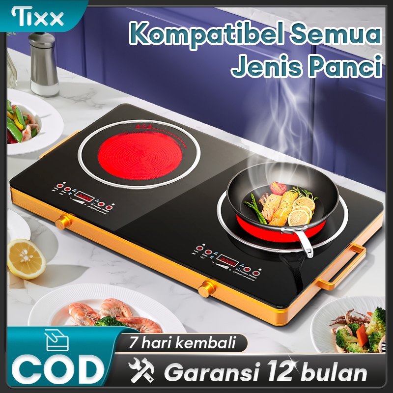 Ready TIXX Kompor Keramik Listrik Low Watt 2 Tungku Double Ceramic Stove Kompor Keramik Listrik