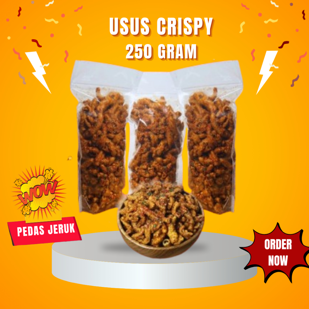

Promo!!! Keripik Usus Ayam Crispy Pedas Daun Jeruk 250 Gram