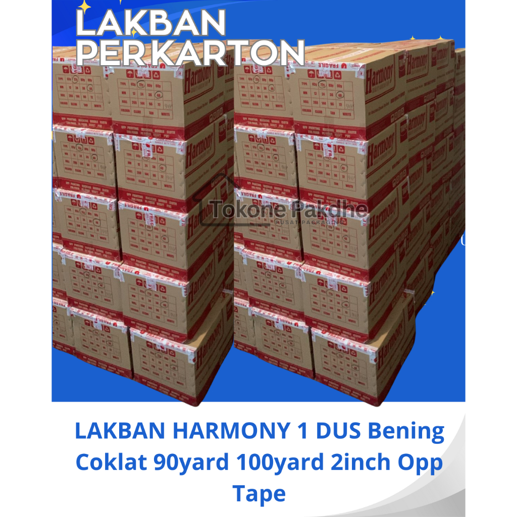 

LAKBAN HARMONY 1 DUS Bening Coklat 90yard 100yard 2inch Opp Tape
