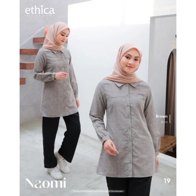 Baju Tunik Ethica Naomi 19 Long Tunik Wanita Dewasa Simple Kuliah