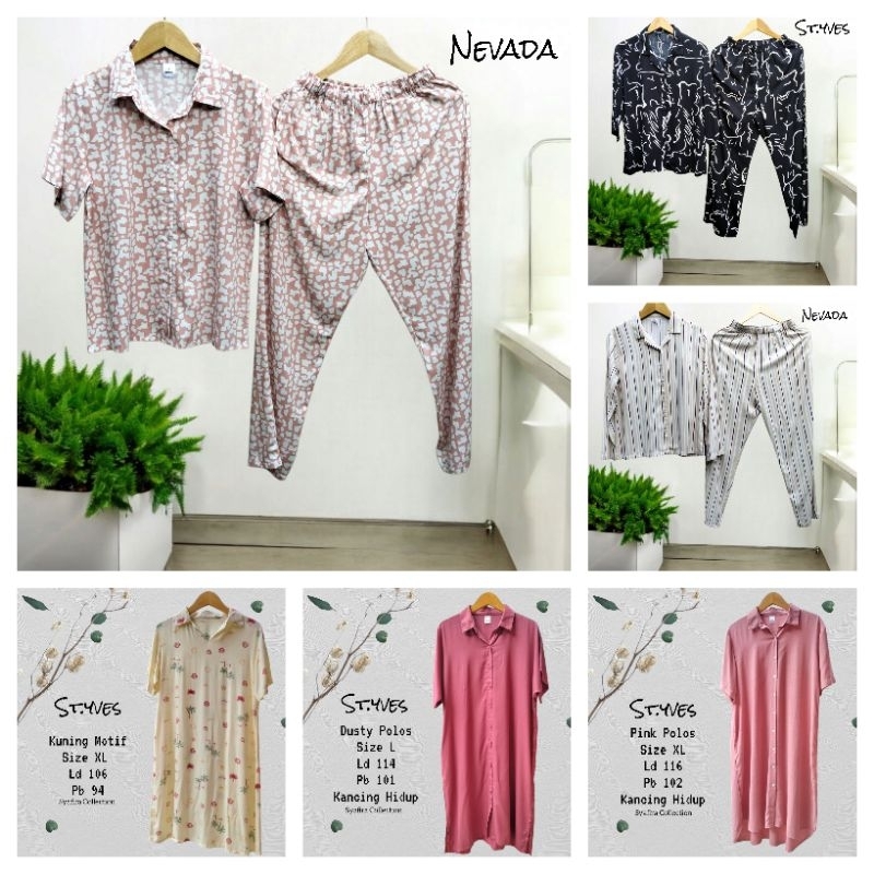 ST.YVES oneset piyama daster wanita terbaru termurah