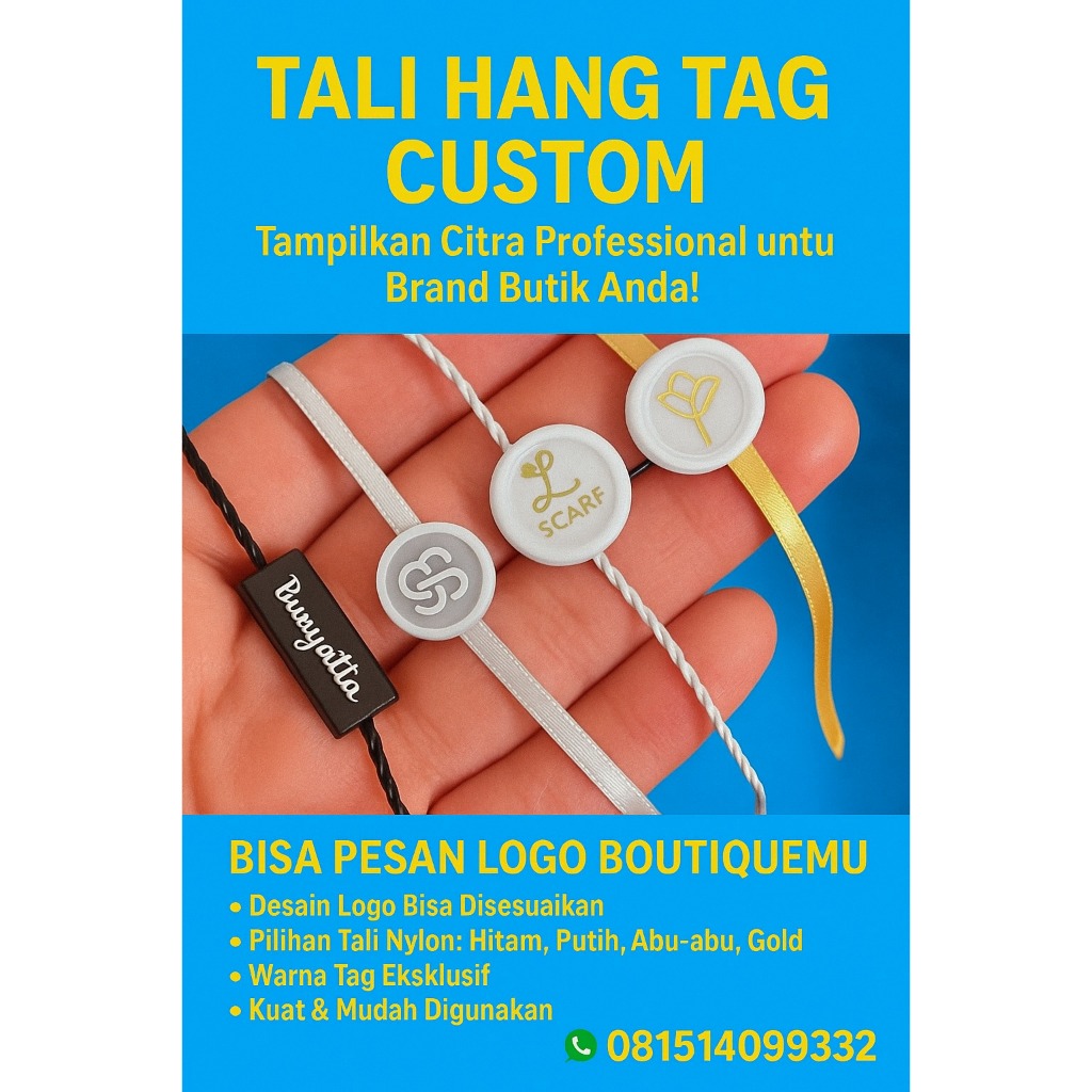 

hang tag tali custom dengan logo butik